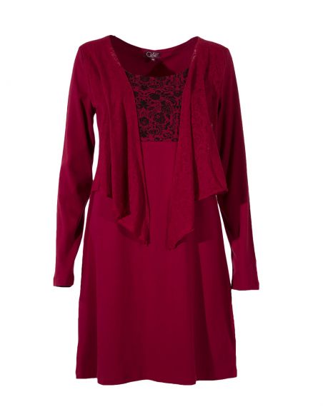 Vestido malla 97% algodon 3% elastano estampado flor