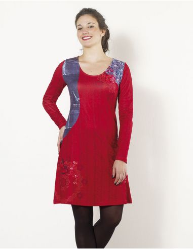 Vestido malla 97% poliéster 3% elastano estampado place