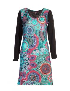 Vestido malla 97% poliéster 3% elastano estampado carnaval 2