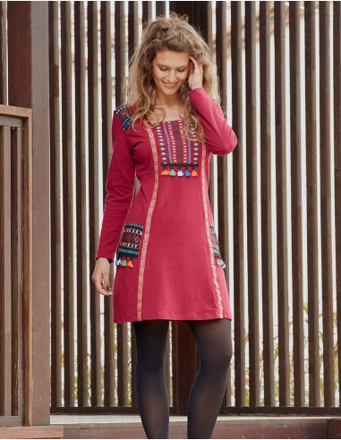 Vestido malla 97% algodón 3% elastano estampado place