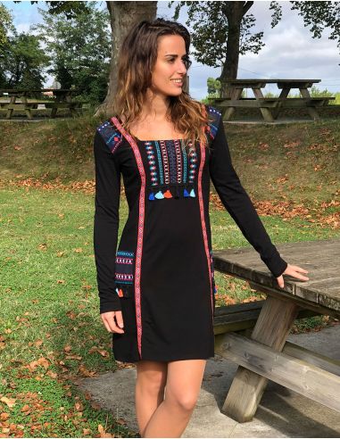 Vestido malla 97% algodón 3% elastano estampado place