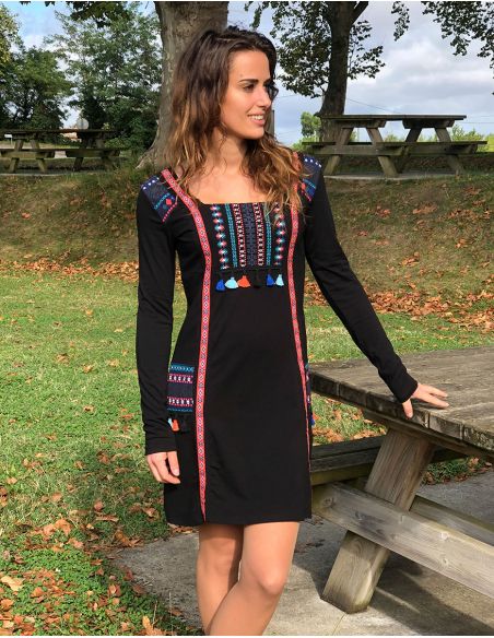 Vestido malla 97% algodón 3% elastano estampado place