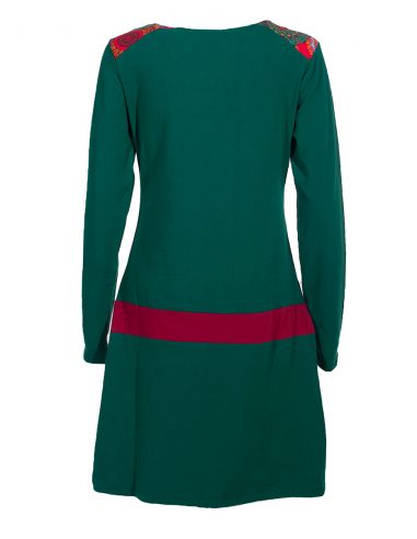 Vestido malla 97% algodón 3% elastano patch y estampado