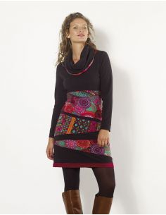 Vestido malla 97% algodón 3% elastano estampado cuello bola 2