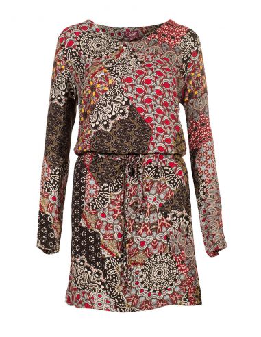 Vestido viscosa estampado camaleón