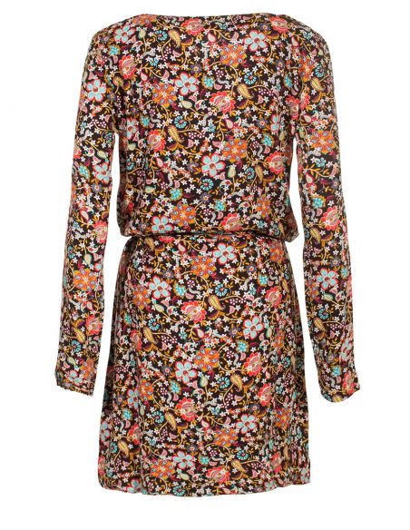 Vestido viscosa twill estampado primavera