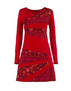 Vestido malla 97% algodón 3% elastano patch tíbet 2