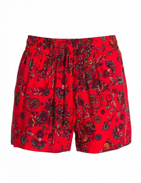 Pantalon corto viscosa estampado rock