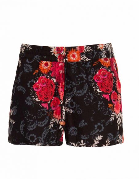 Pantalon corto algodon estampado flora