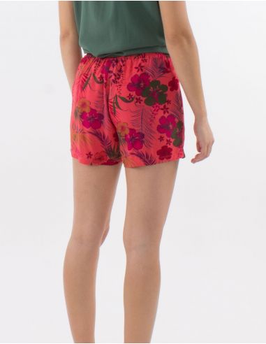 Pantalon corto viscosa estampado tropical