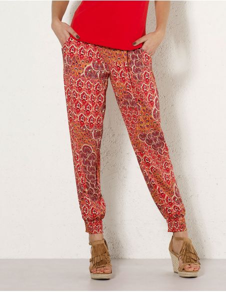 Pantalon viscosa estampado funny