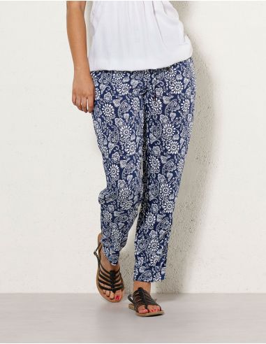 Pantalon viscosa estampado florecilla
