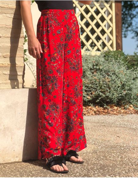 Pantalon viscosa bajo smocke estampado dakar