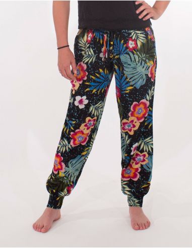 Pantalon viscosa bajo smocke