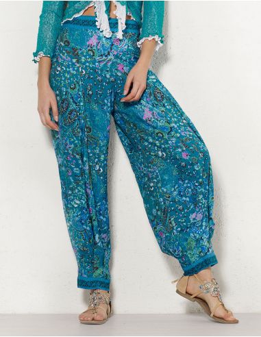Pantalon poliester sari estampado eslavo
