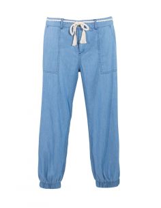 Pantalon corto 64% algodon 36% viscosa jean cintura con cordon 2
