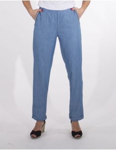 Pantalon 64% algodon 36% viscosa jean bolsillos con galon  2