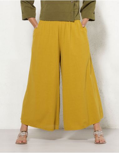 Pantalon algodon ancho liso sw
