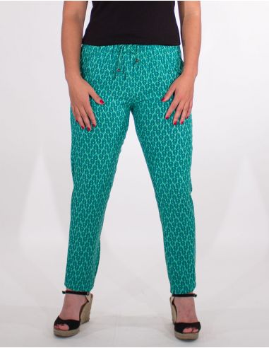 Pantalon viscosa estampado paon