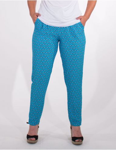 Pantalon viscosa estampado paon