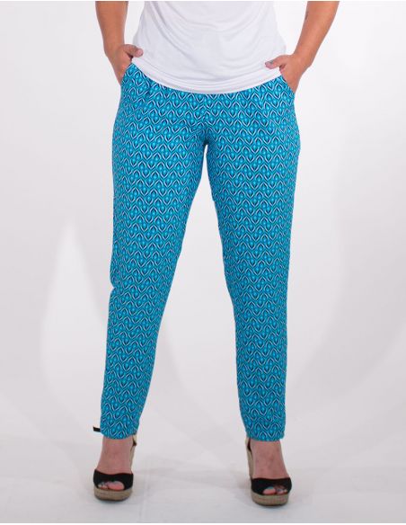 Pantalon viscosa estampado paon
