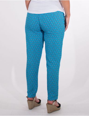 Pantalon viscosa estampado paon