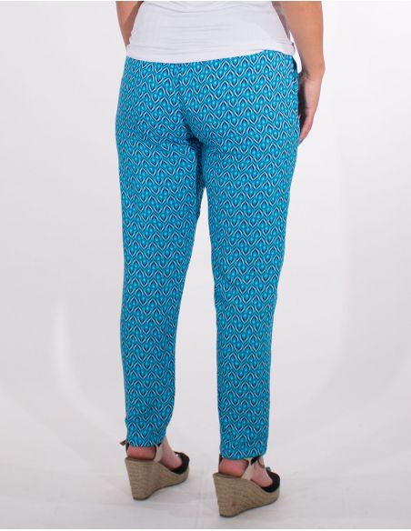 Pantalon viscosa estampado paon