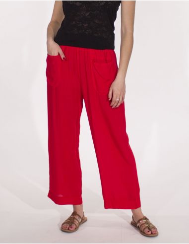 Pantalon viscosa ancho liso