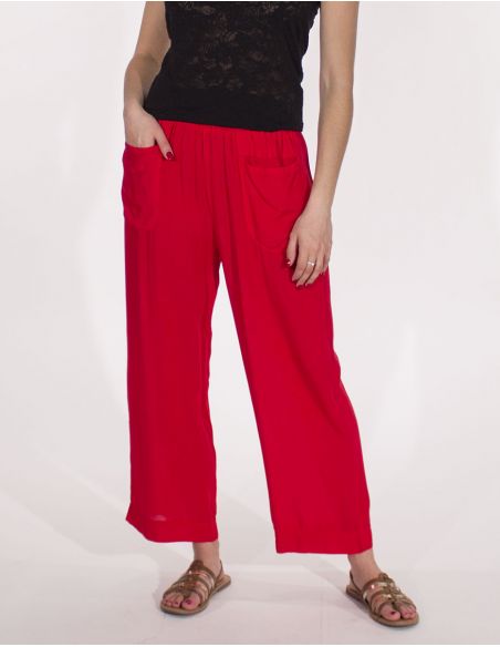 Pantalon viscosa ancho liso