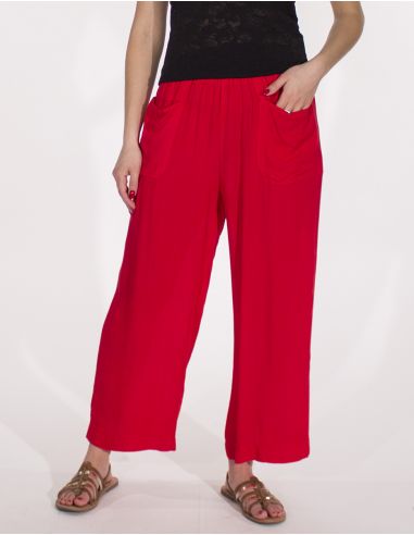 Pantalon viscosa ancho liso