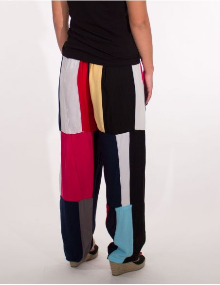 Pantalon viscosa patchwork
