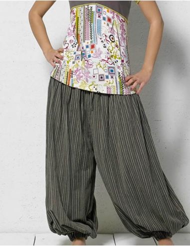 Sarouel f algodon raya 95 cm