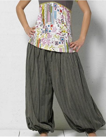 Sarouel f algodon raya 95 cm