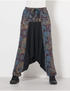 Sarouel algodon raya estampado y liso mixto