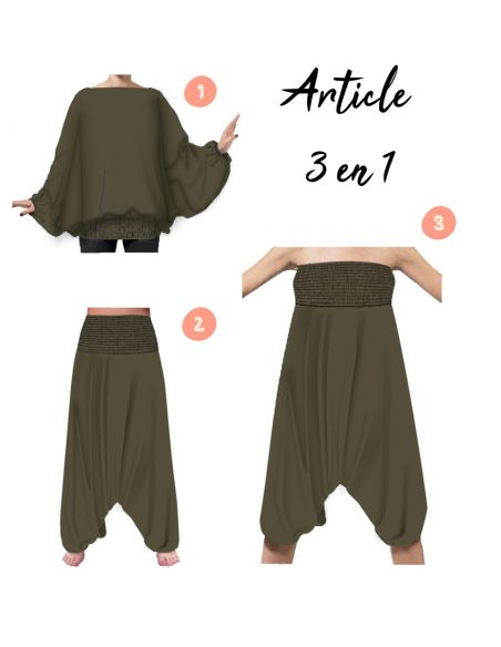 Sarouel viscosa 3 en 1 estampado pantera