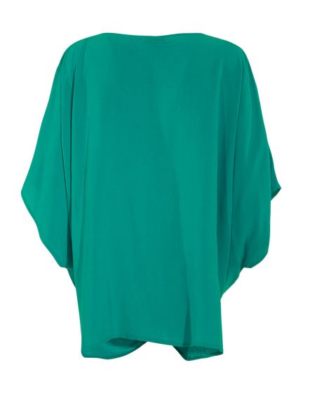 Poncho 88% viscosa 12% lino mangas cortas liso