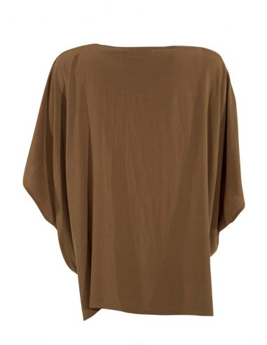 Poncho 88% viscosa 12% lino mangas cortas liso