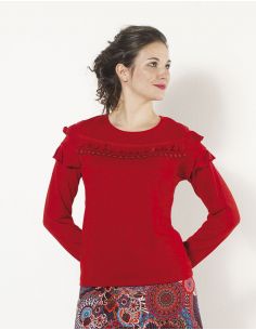 Jersey malla 95% poliéster 5% elastano con pompones