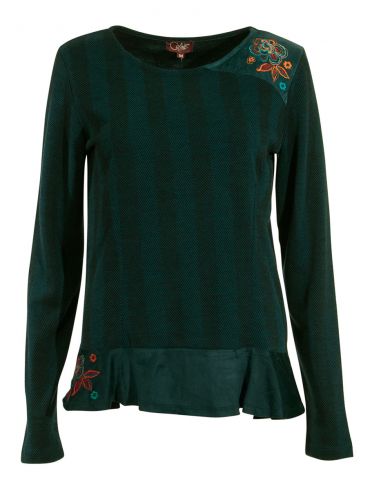 Jersey malla 63% poliéster 32% viscosa 5% elastano bordado