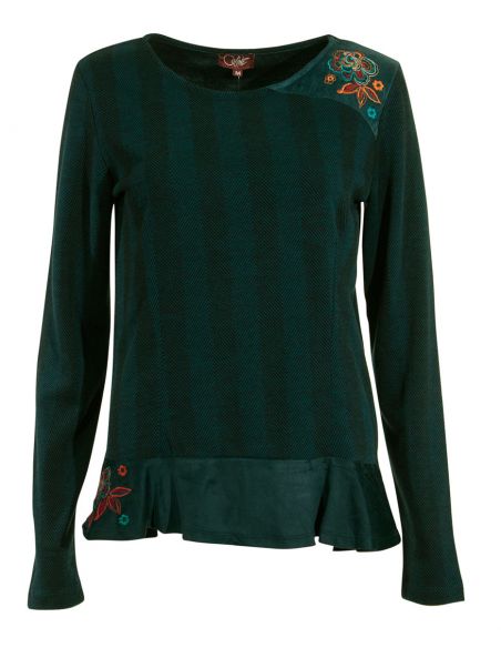 Jersey malla 63% poliéster 32% viscosa 5% elastano bordado