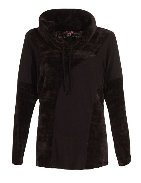 Jersey malla chenille poliéster con patchs