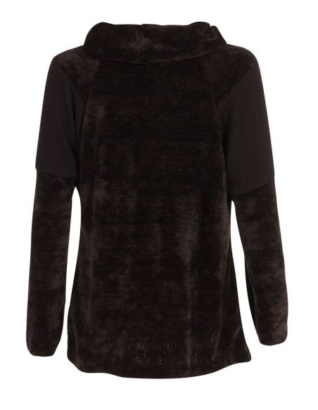 Jersey malla chenille poliéster con patchs