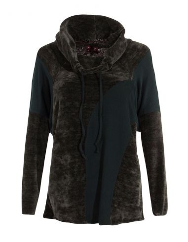 Jersey malla chenille poliéster con patchs