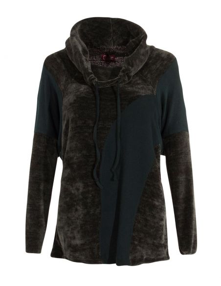 Jersey malla chenille poliéster con patchs