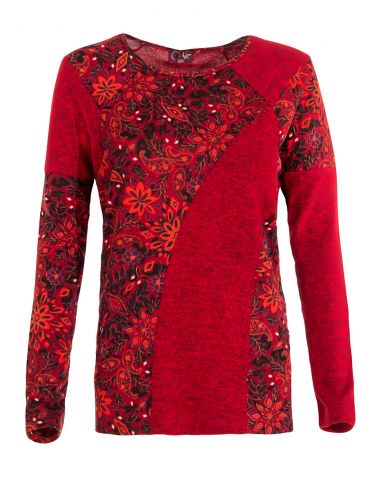 Jersey fino malla 74% viscosa 21% poliéster 5% elastano patchs estampado laure