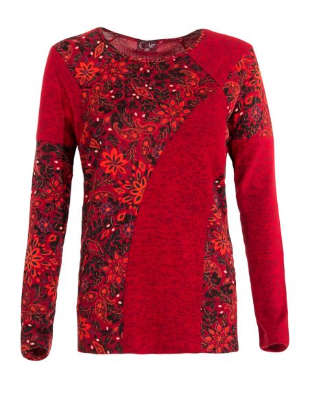 Jersey fino malla 74% viscosa 21% poliéster 5% elastano patchs estampado laure