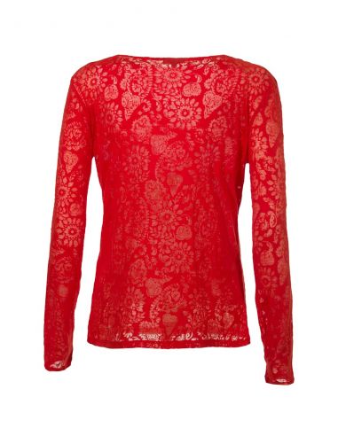 Veste malla 60% algodon 40% poliester devore mangas largos