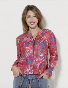 Chaqueta poliester estampado tamel