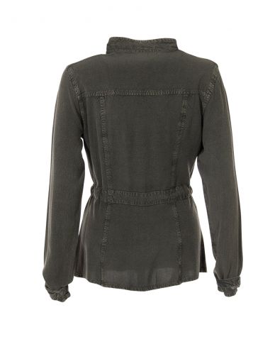 Chaqueta viscosa sw con bolsillos mangas largas