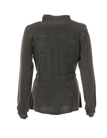 Chaqueta viscosa sw con bolsillos mangas largas